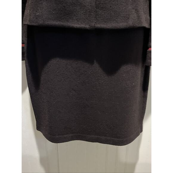 Vtg St John 2pc Skirt Suit Dk Brown Santana Knit Button Front Jacket Size 2 - Picture 5 of 15